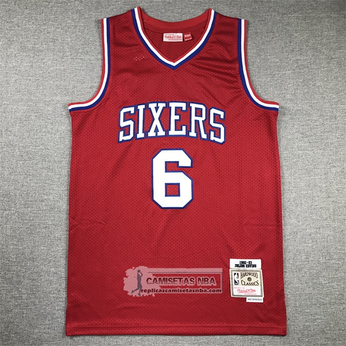Camiseta Philadelphia 76ers Julius Erving NO 6 Mitchell & Ness 1982-83 Rojo